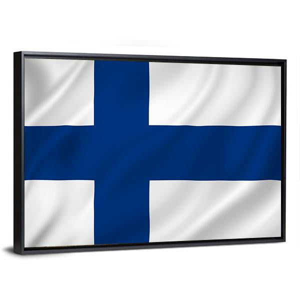 Finland Flag Canvas Wall Art-5 Horizontal-Gallery Wrap-22" x 12"-Tiaracle
