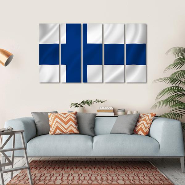 Finland Flag Canvas Wall Art-5 Horizontal-Gallery Wrap-22" x 12"-Tiaracle