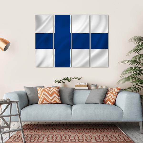 Finland Flag Canvas Wall Art-5 Horizontal-Gallery Wrap-22" x 12"-Tiaracle