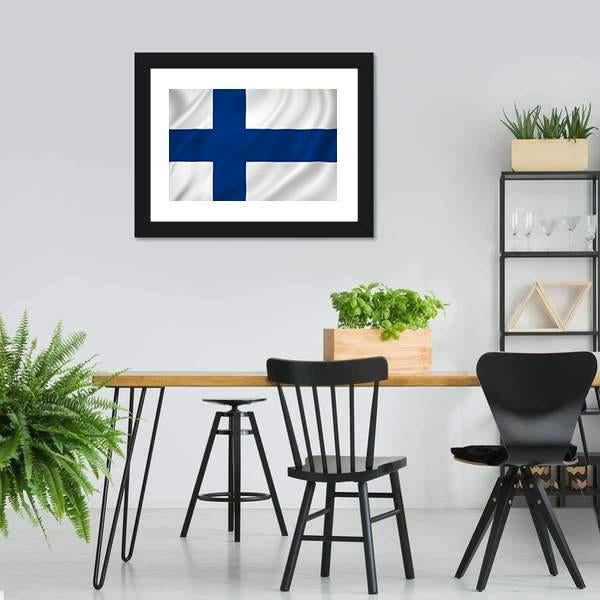 Finland Flag Canvas Wall Art-3 Horizontal-Gallery Wrap-25" x 16"-Tiaracle