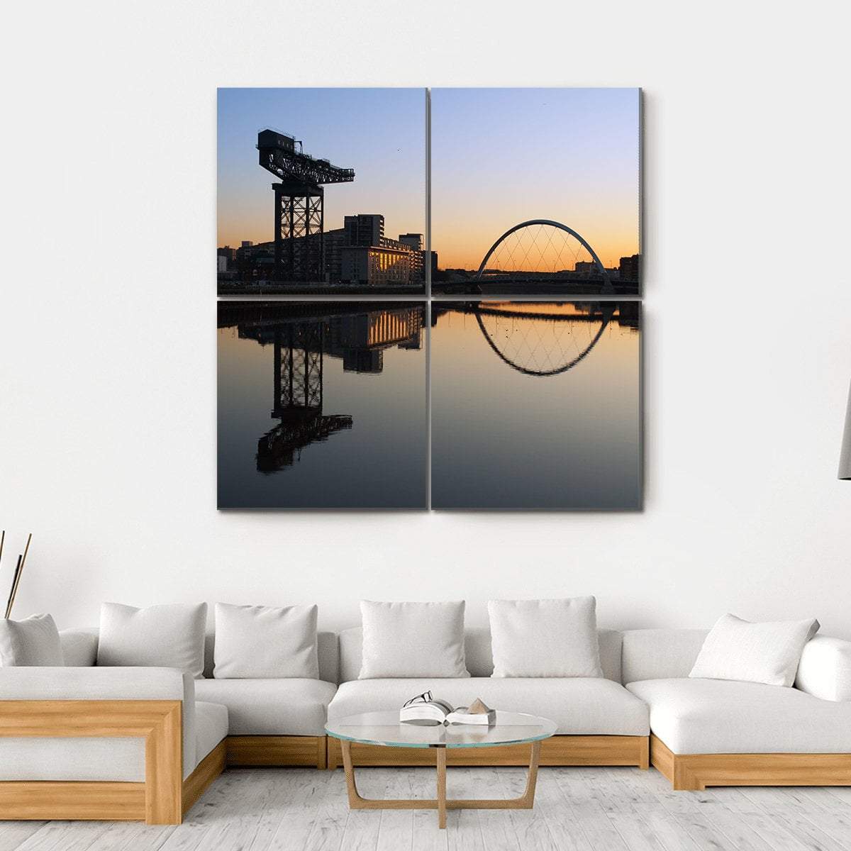 Finneston Crane &amp; Clyde Arc Canvas Wall Art-4 Square-Gallery Wrap-17" x 17"-Tiaracle
