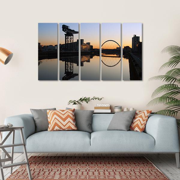 Finneston Crane &amp; Clyde Arc Canvas Wall Art-5 Horizontal-Gallery Wrap-22" x 12"-Tiaracle