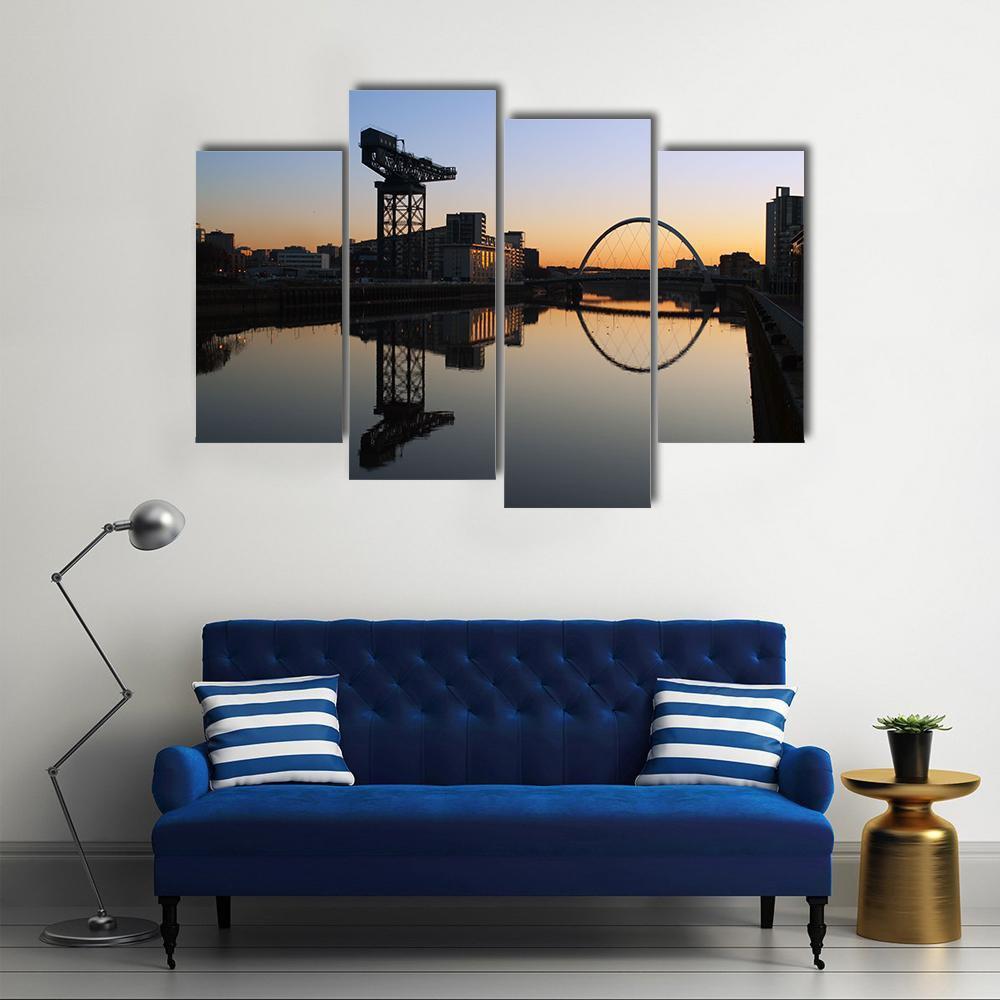 Finneston Crane &amp; Clyde Arc Canvas Wall Art-4 Pop-Gallery Wrap-50" x 32"-Tiaracle
