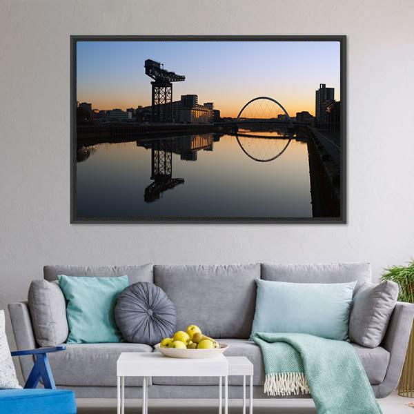 Finneston Crane &amp; Clyde Arc Canvas Wall Art-3 Horizontal-Gallery Wrap-25" x 16"-Tiaracle