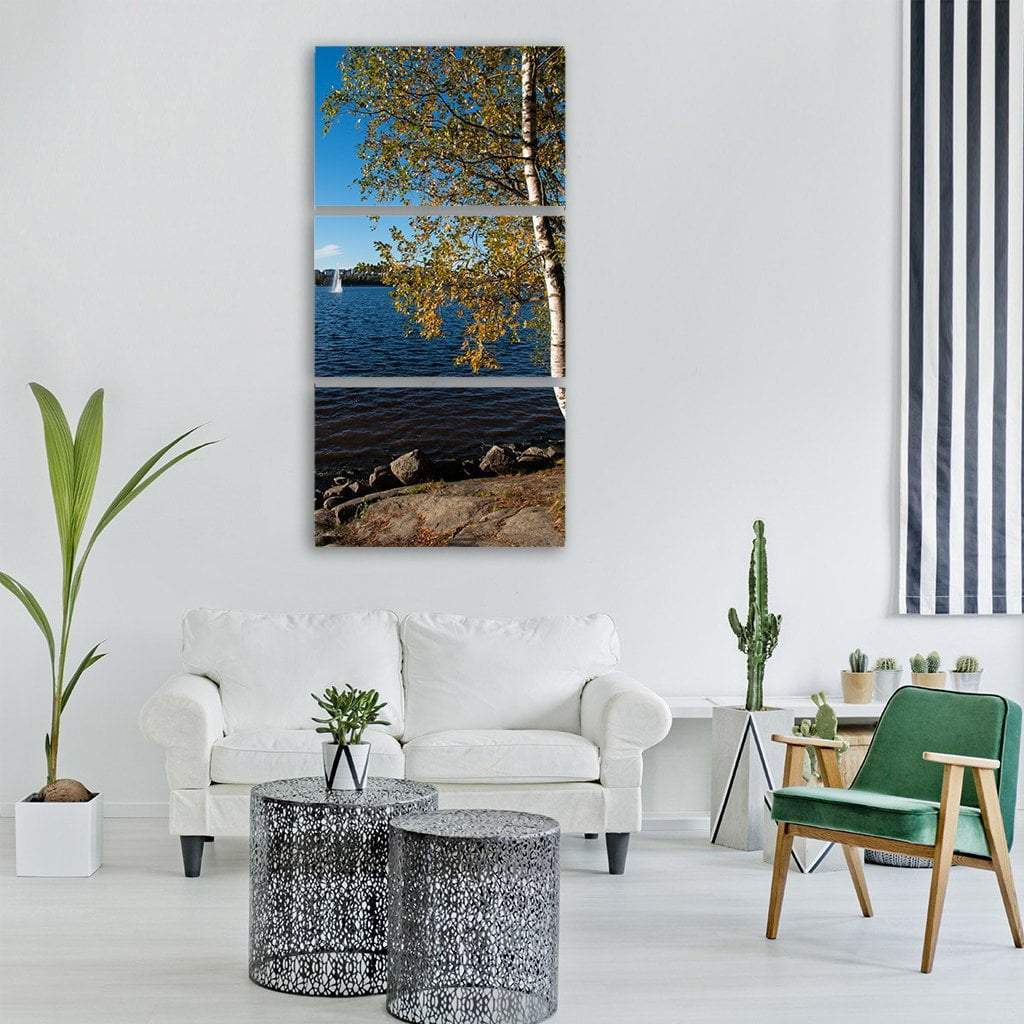 Finnish Lake In Central Finland Vertical Canvas Wall Art-3 Vertical-Gallery Wrap-12" x 25"-Tiaracle