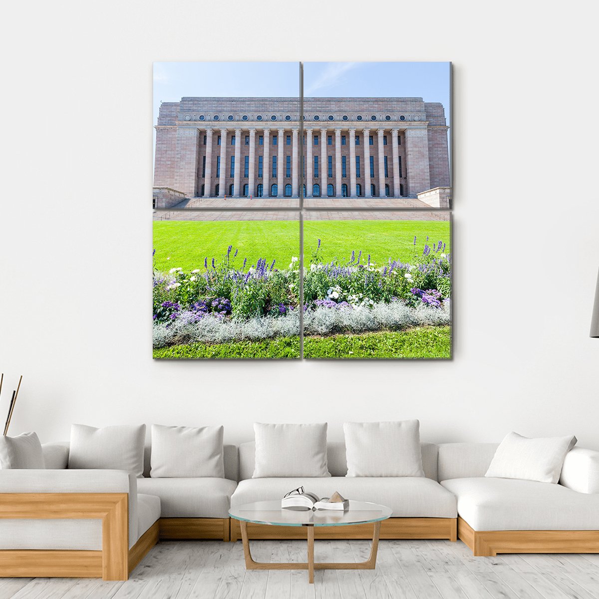 Finnish Parliament House Canvas Wall Art-4 Square-Gallery Wrap-17" x 17"-Tiaracle