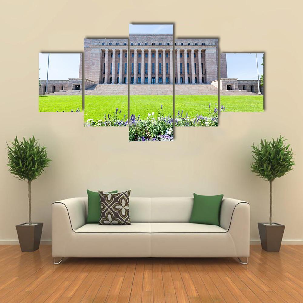 Finnish Parliament House Canvas Wall Art-5 Star-Gallery Wrap-62" x 32"-Tiaracle