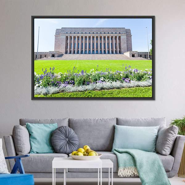 Finnish Parliament House Canvas Wall Art-3 Horizontal-Gallery Wrap-25" x 16"-Tiaracle