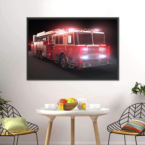 Fire Truck Canvas Wall Art-5 Horizontal-Gallery Wrap-22" x 12"-Tiaracle