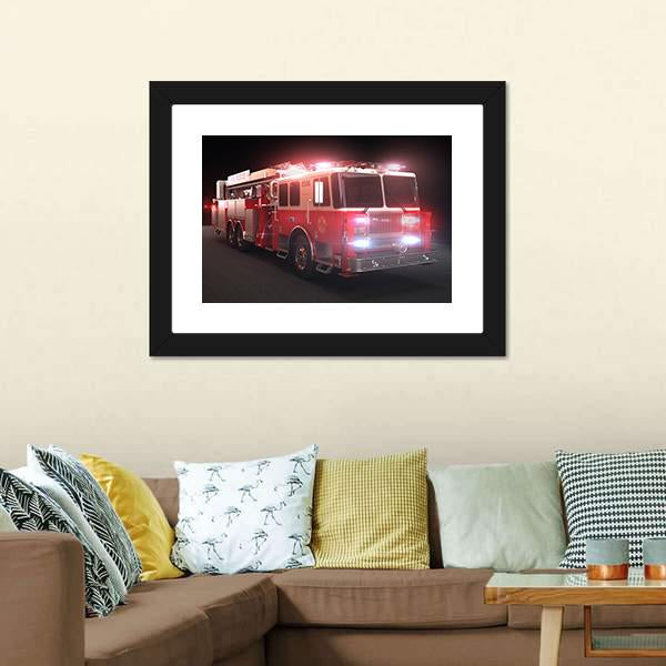 Fire Truck Canvas Wall Art-5 Horizontal-Gallery Wrap-22" x 12"-Tiaracle