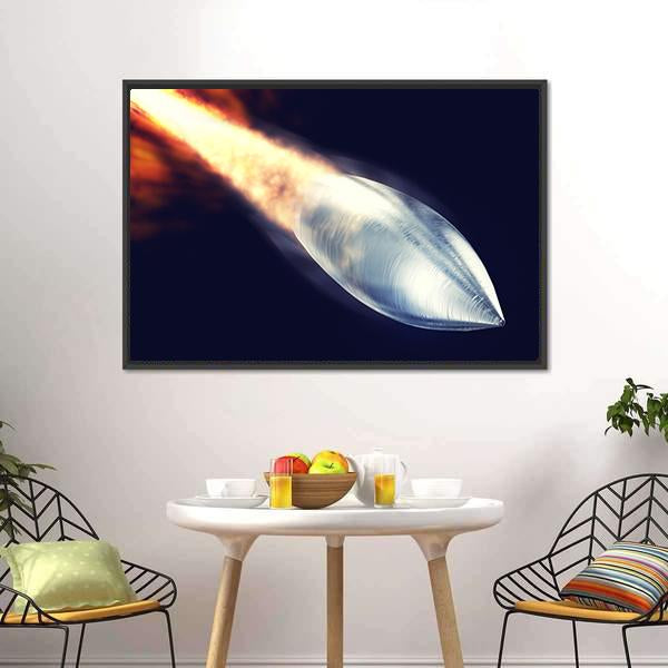 Fired Bullet Closeup Canvas Wall Art-5 Horizontal-Gallery Wrap-22" x 12"-Tiaracle
