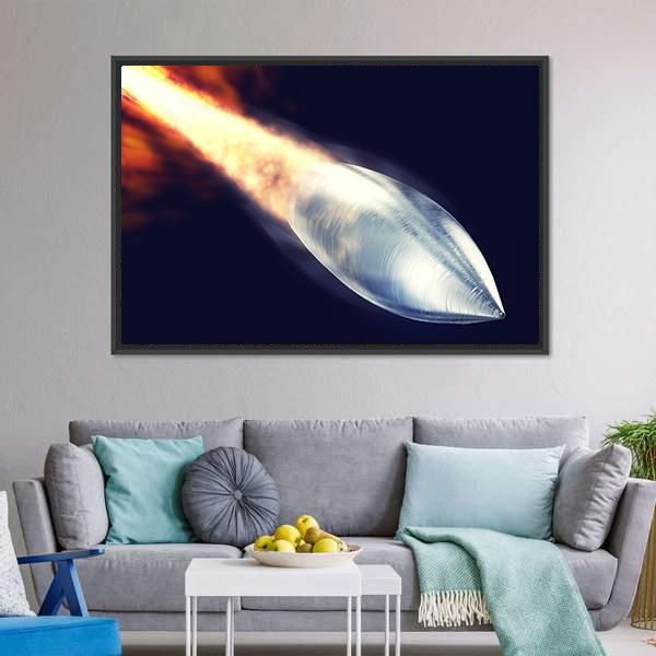 Fired Bullet Closeup Canvas Wall Art-5 Horizontal-Gallery Wrap-22" x 12"-Tiaracle