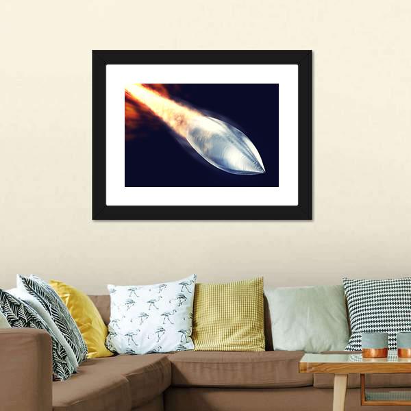 Fired Bullet Closeup Canvas Wall Art-5 Horizontal-Gallery Wrap-22" x 12"-Tiaracle