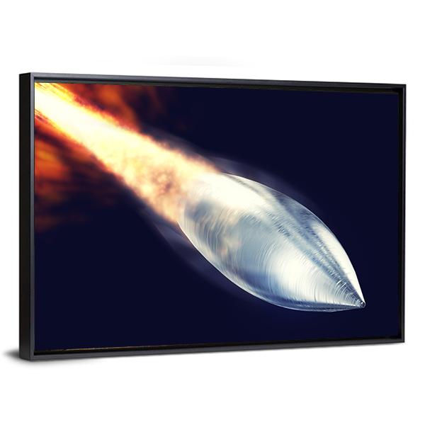 Fired Bullet Closeup Canvas Wall Art-5 Horizontal-Gallery Wrap-22" x 12"-Tiaracle