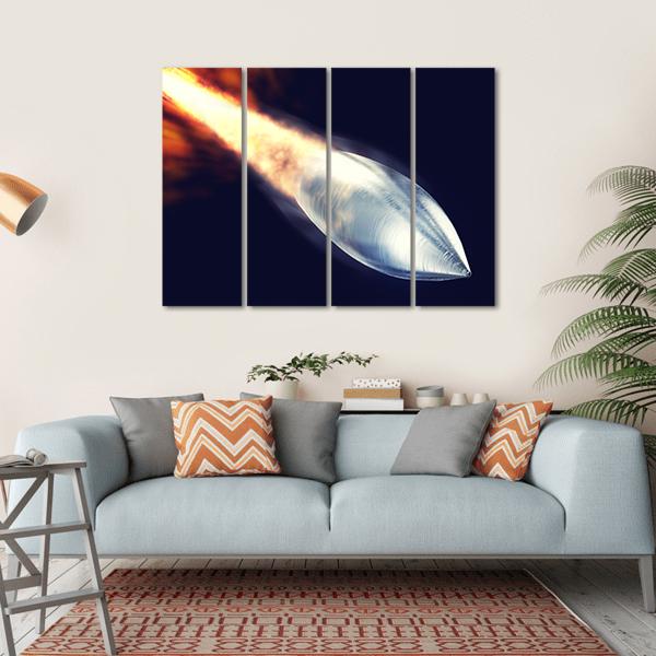 Fired Bullet Closeup Canvas Wall Art-4 Horizontal-Gallery Wrap-34" x 24"-Tiaracle