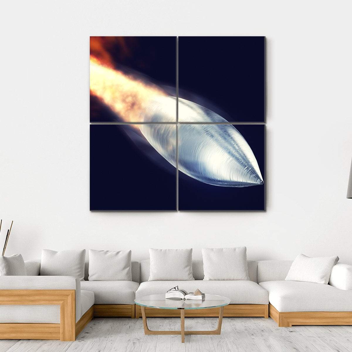 Fired Bullet Closeup Canvas Wall Art-4 Square-Gallery Wrap-17" x 17"-Tiaracle