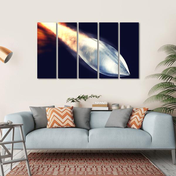 Fired Bullet Closeup Canvas Wall Art-5 Horizontal-Gallery Wrap-22" x 12"-Tiaracle