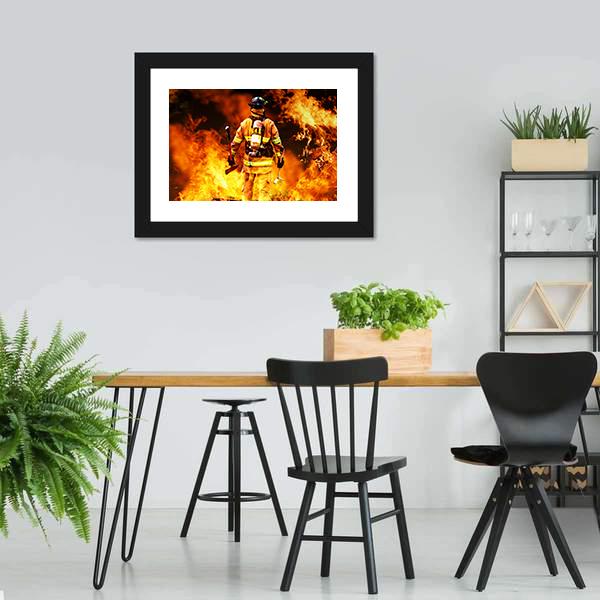 Firefighter Canvas Wall Art-3 Horizontal-Gallery Wrap-25" x 16"-Tiaracle