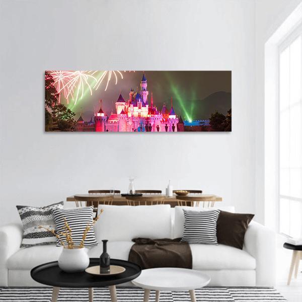 Firework At Disneyland Panoramic Canvas Wall Art-1 Piece-36" x 12"-Tiaracle