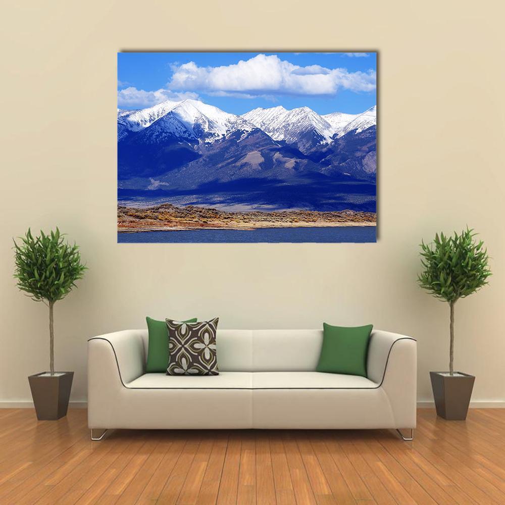 First Mountain Snow Colorado Canvas Wall Art-1 Piece-Gallery Wrap-48" x 32"-Tiaracle
