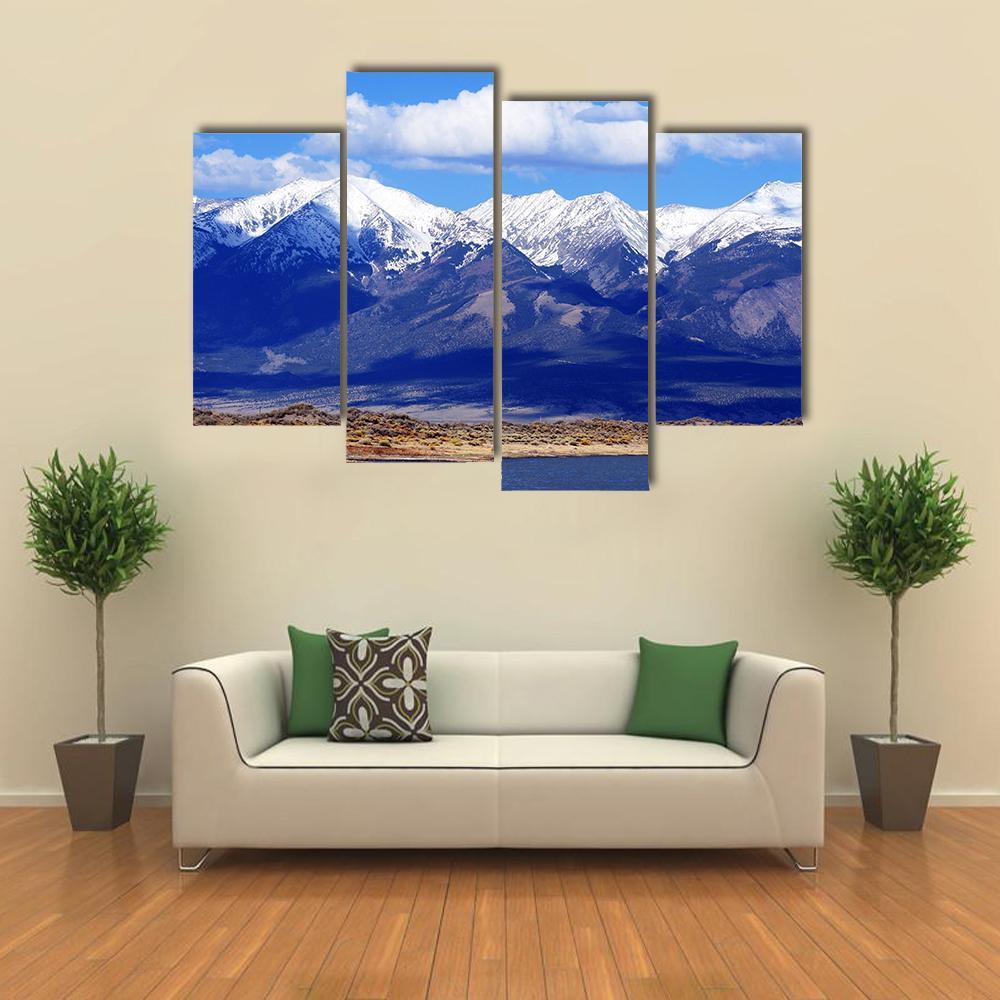 First Mountain Snow Colorado Canvas Wall Art-4 Pop-Gallery Wrap-50" x 32"-Tiaracle