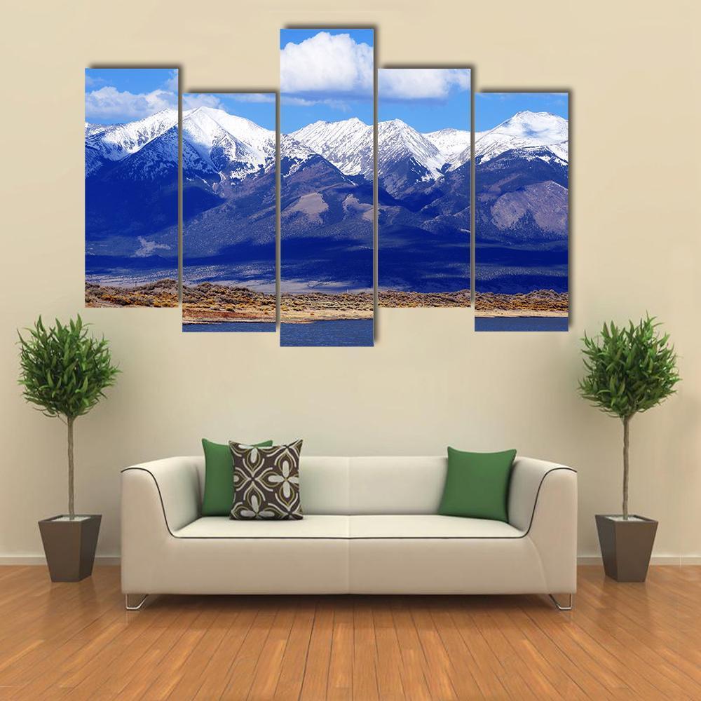 First Mountain Snow Colorado Canvas Wall Art-5 Pop-Gallery Wrap-47" x 32"-Tiaracle