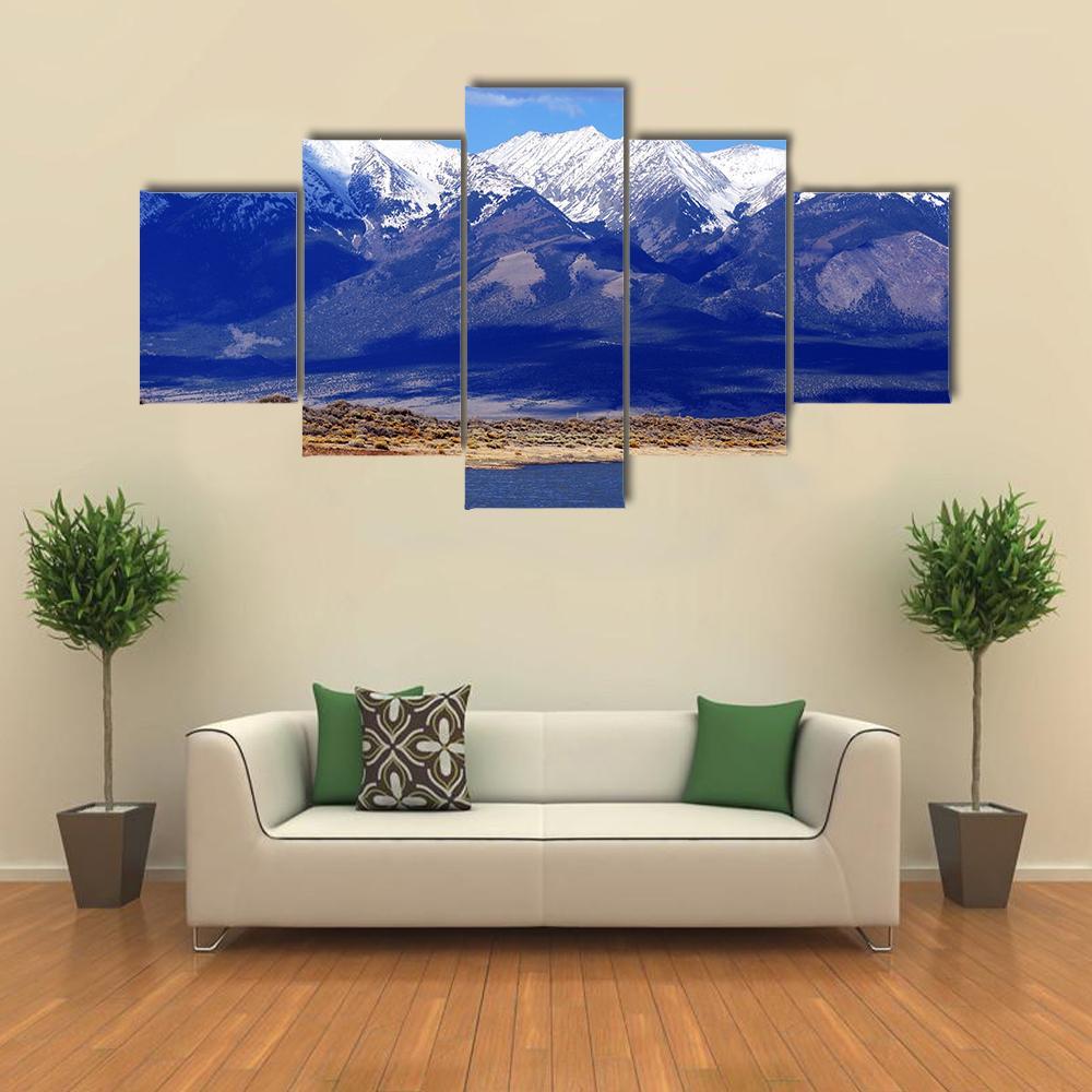 First Mountain Snow Colorado Canvas Wall Art-5 Star-Gallery Wrap-62" x 32"-Tiaracle