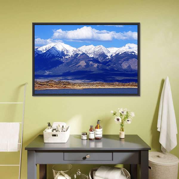 First Mountain Snow Colorado Canvas Wall Art-1 Piece-Floating Frame-24" x 16"-Tiaracle