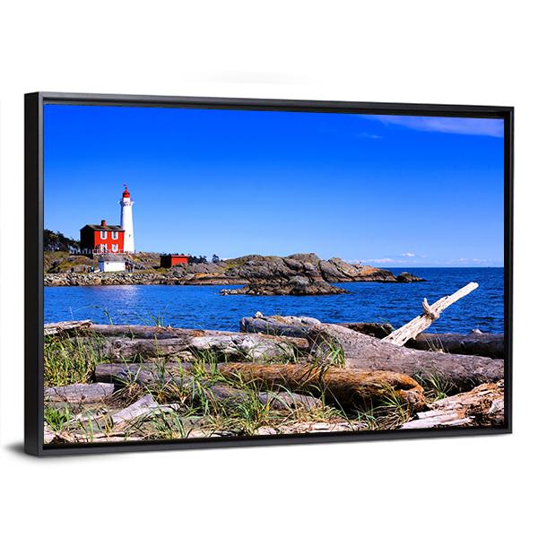 Fisgard Lighthouse Canada Canvas Wall Art-3 Horizontal-Gallery Wrap-25" x 16"-Tiaracle
