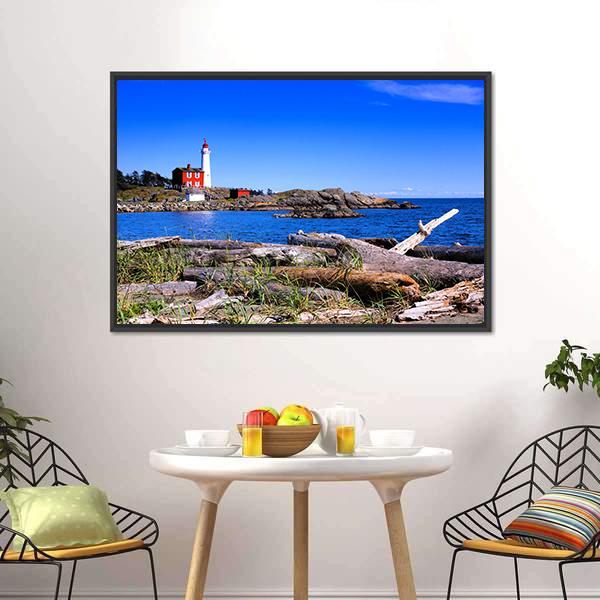 Fisgard Lighthouse Canada Canvas Wall Art-3 Horizontal-Gallery Wrap-25" x 16"-Tiaracle