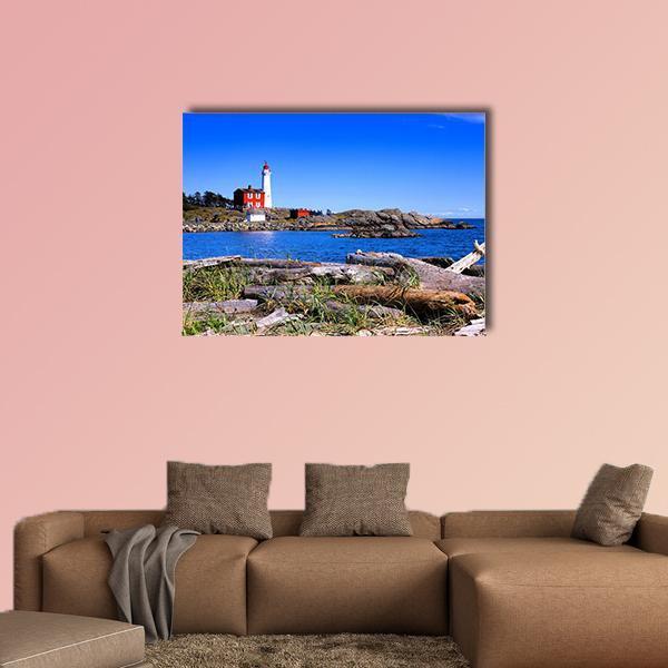 Fisgard Lighthouse Canada Canvas Wall Art-1 Piece-Gallery Wrap-48" x 32"-Tiaracle