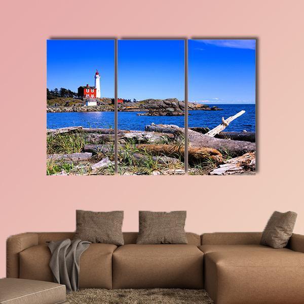 Fisgard Lighthouse Canada Canvas Wall Art-3 Horizontal-Gallery Wrap-37" x 24"-Tiaracle