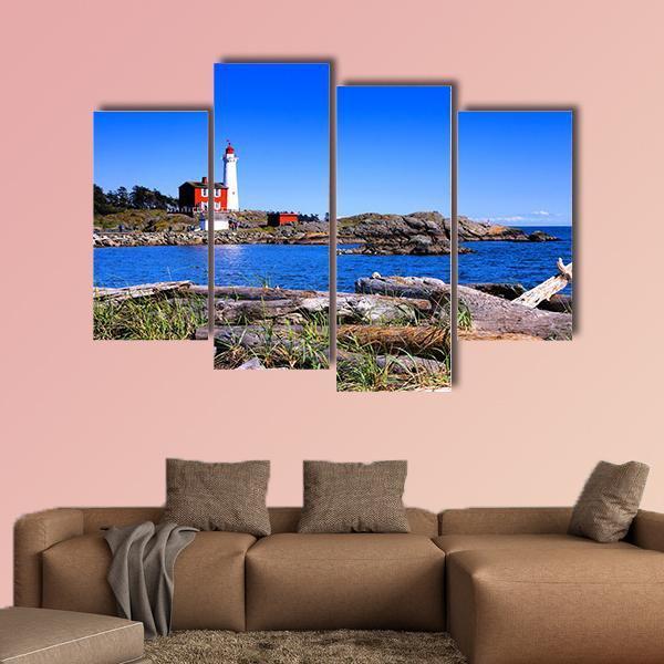 Fisgard Lighthouse Canada Canvas Wall Art-4 Pop-Gallery Wrap-50" x 32"-Tiaracle