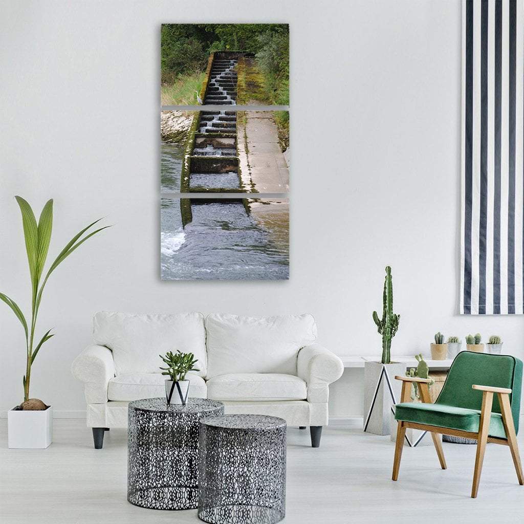 Fish Ladder River Pass Switzerland Vertical Canvas Wall Art-3 Vertical-Gallery Wrap-12" x 25"-Tiaracle