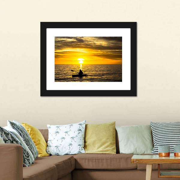 Sunset Over Fishing Pier Canvas Wall Art - Tiaracle