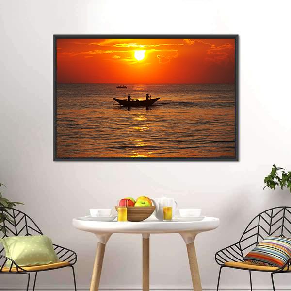 Fishing Boat In Sri Lanka Canvas Wall Art-5 Horizontal-Gallery Wrap-22" x 12"-Tiaracle