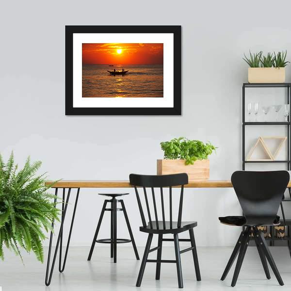 Fishing Boat In Sri Lanka Canvas Wall Art-5 Horizontal-Gallery Wrap-22" x 12"-Tiaracle
