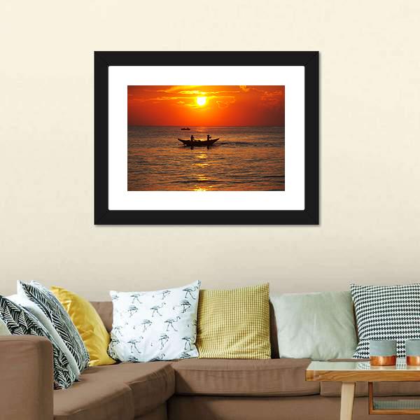 Fishing Boat In Sri Lanka Canvas Wall Art-5 Horizontal-Gallery Wrap-22" x 12"-Tiaracle