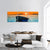 Fishing Boat Under Sunset Panoramic Canvas Wall Art-3 Piece-25" x 08"-Tiaracle