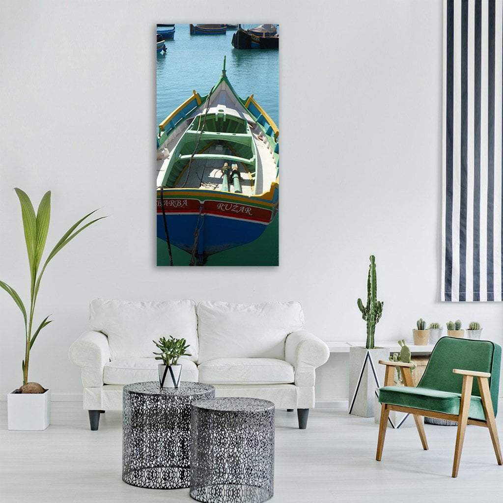 Fishing Boats In Sea Vertical Canvas Wall Art-3 Vertical-Gallery Wrap-12" x 25"-Tiaracle