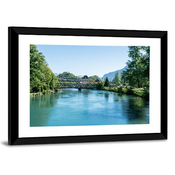 Fishing In Village Iseltwiald Canvas Wall Art-3 Horizontal-Gallery Wrap-25" x 16"-Tiaracle