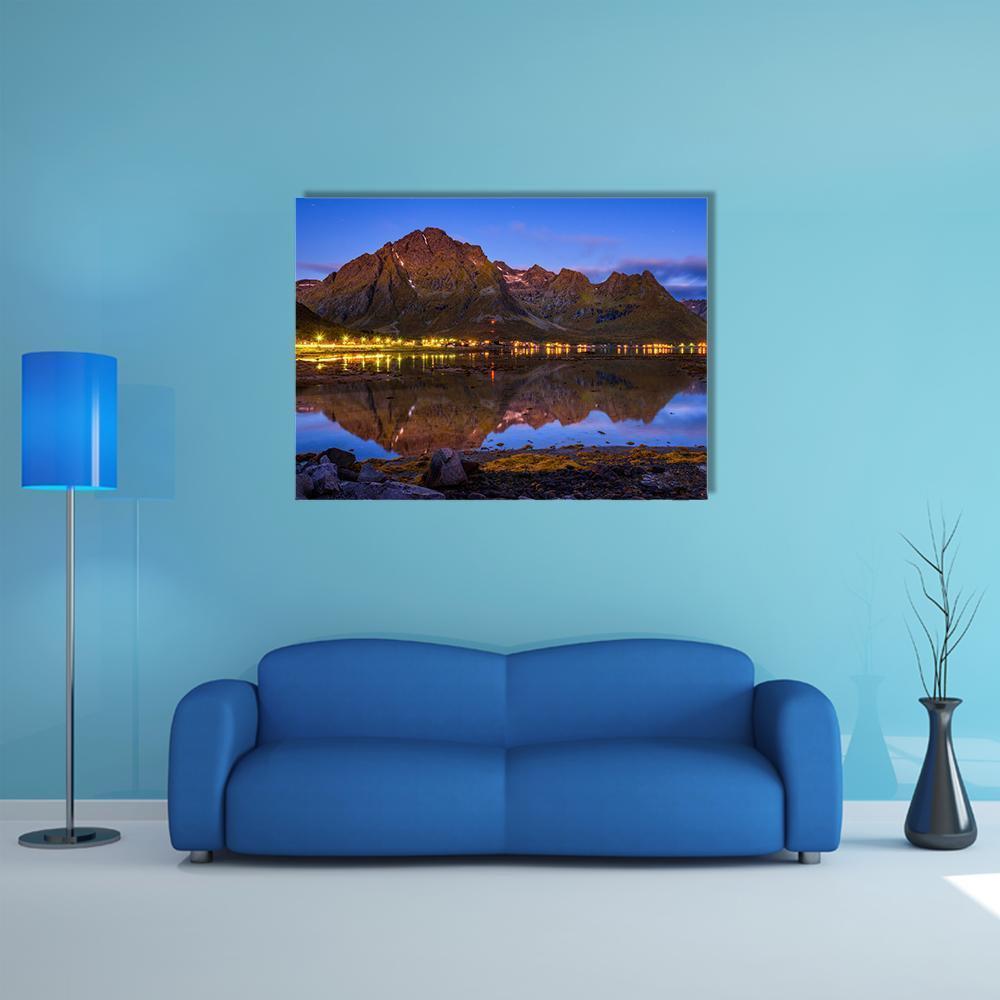 Fishing Village In Norway Canvas Wall Art-5 Horizontal-Gallery Wrap-22" x 12"-Tiaracle