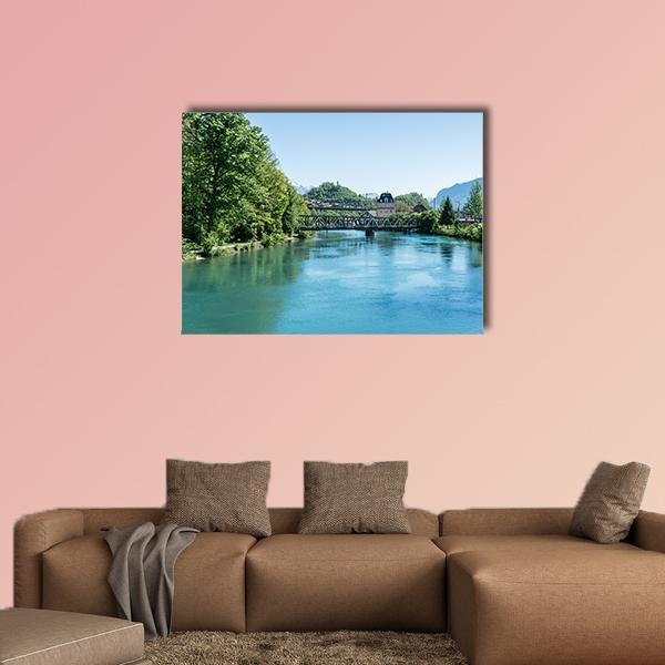 Fishing In Village Iseltwiald Canvas Wall Art-1 Piece-Gallery Wrap-48" x 32"-Tiaracle