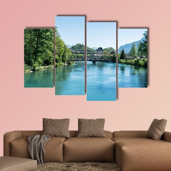 Fishing In Village Iseltwiald Canvas Wall Art-4 Pop-Gallery Wrap-50" x 32"-Tiaracle