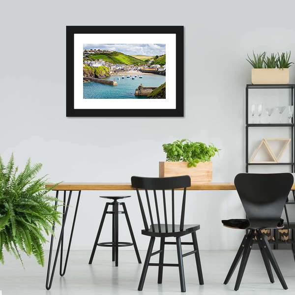 Fishing Village Of Port Isaac Canvas Wall Art-3 Horizontal-Gallery Wrap-25&quot; x 16&quot;-Tiaracle