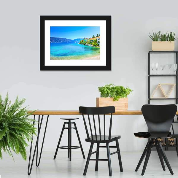 Fiskardo Village Kefalonia Island Canvas Wall Art-3 Horizontal-Gallery Wrap-25" x 16"-Tiaracle