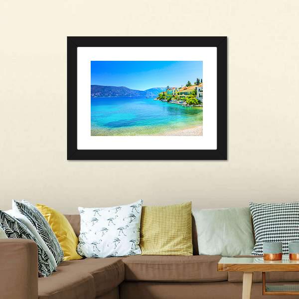 Fiskardo Village Kefalonia Island Canvas Wall Art-3 Horizontal-Gallery Wrap-25" x 16"-Tiaracle