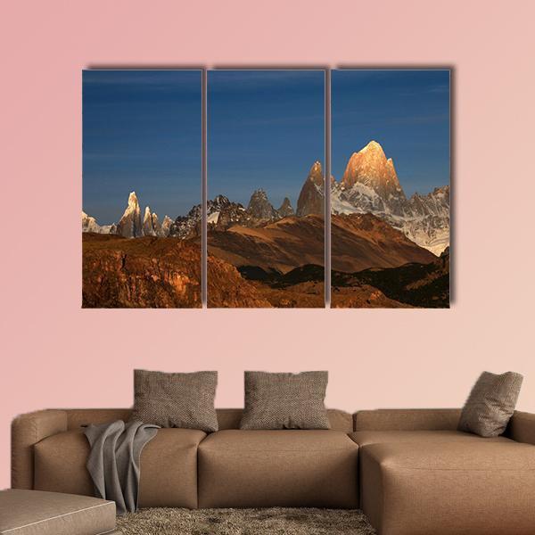 Fitz Roy At Sunrise Canvas Wall Art-3 Horizontal-Gallery Wrap-37" x 24"-Tiaracle