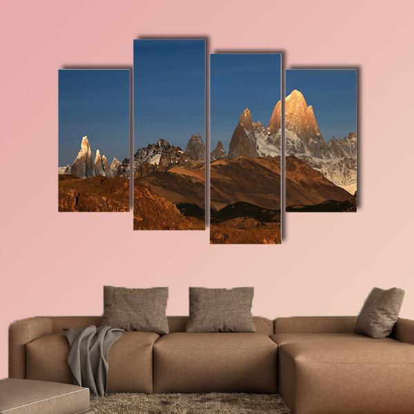 Fitz Roy At Sunrise Canvas Wall Art-4 Pop-Gallery Wrap-50" x 32"-Tiaracle