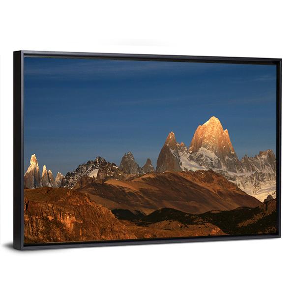 Fitz Roy At Sunrise Canvas Wall Art-3 Horizontal-Gallery Wrap-25" x 16"-Tiaracle